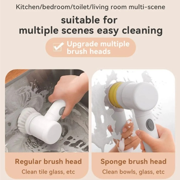 5 in 1 Electric Cleaning Brush – Car & Home Scrubber - Image 2