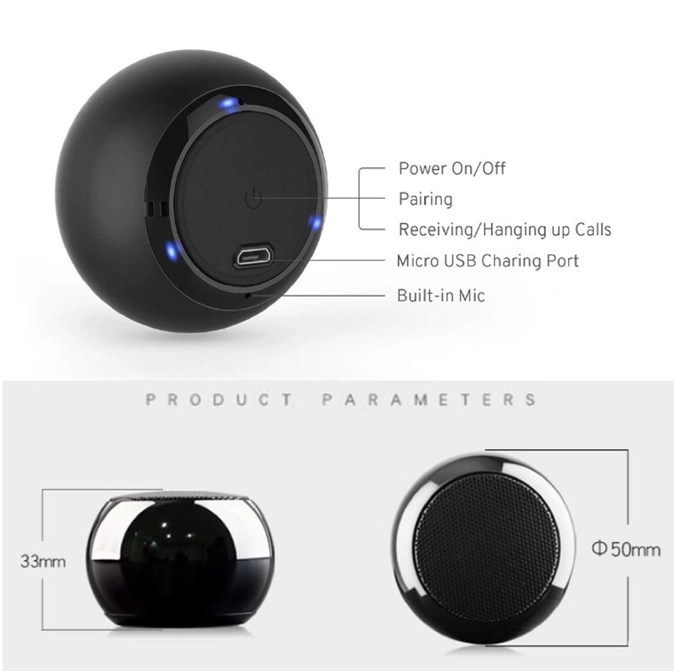 M3 Mini Bluetooth Speaker - Wireless Portable Speaker with USB Charging & HD Sound - Image 3