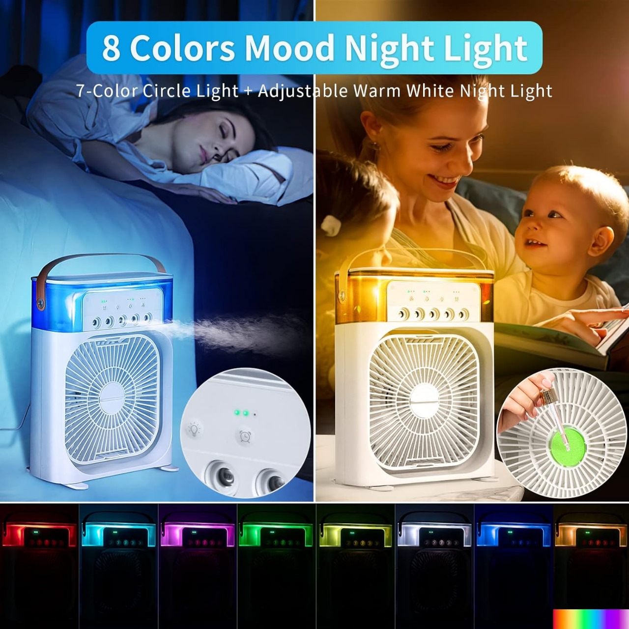 Portable Air Conditioner Fan – Mini AC Cooler with Humidifier & LED Light - Image 4